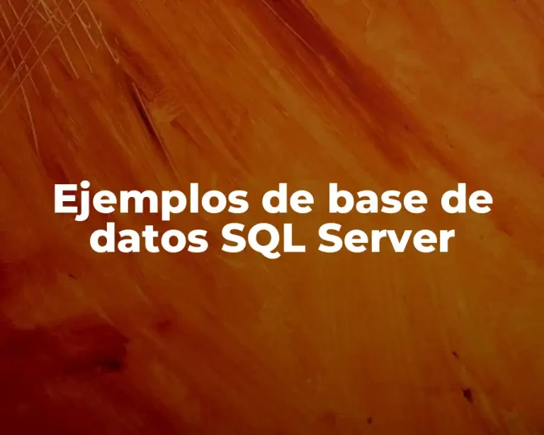 Ejemplos de base de datos SQL Server