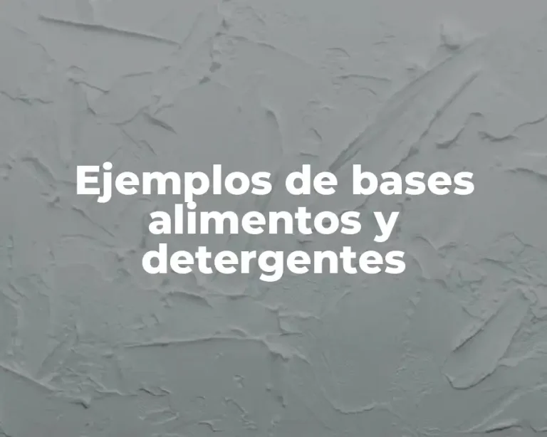 Ejemplos de bases alimentos y detergentes