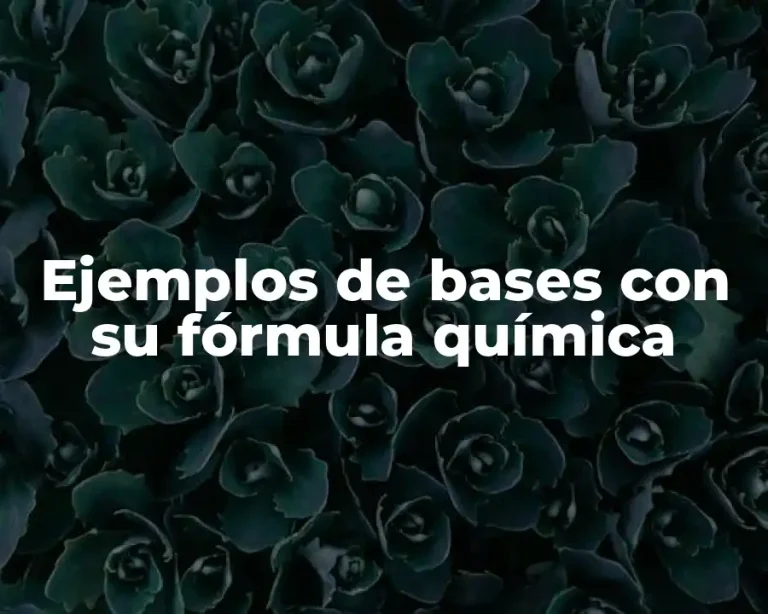 Ejemplos de bases con su fórmula química