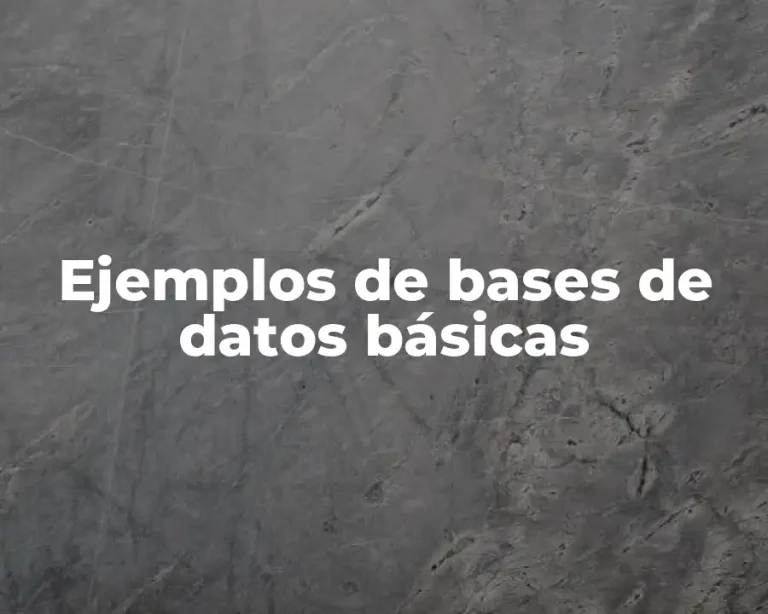 Ejemplos de bases de datos básicas