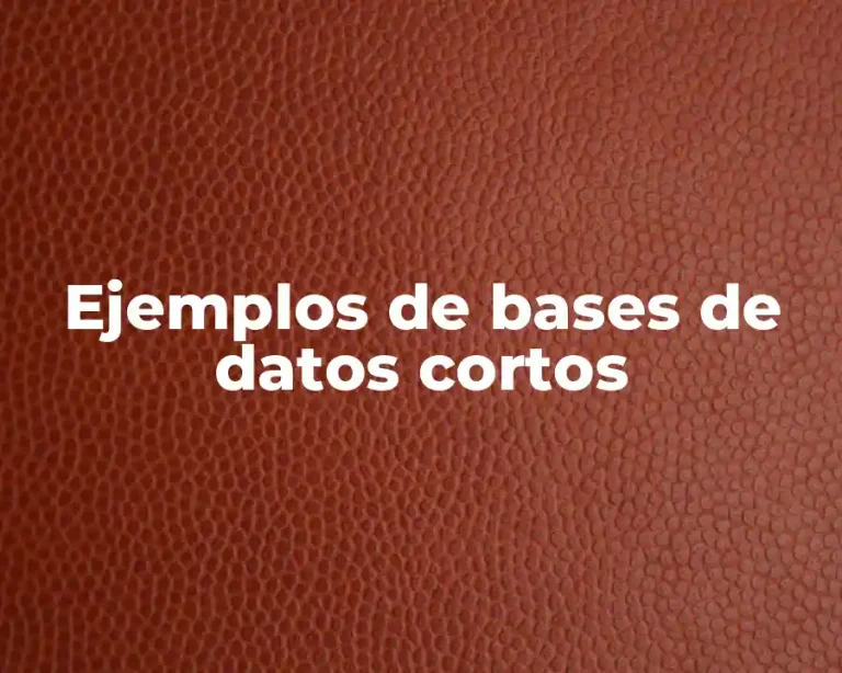 Ejemplos de bases de datos cortos