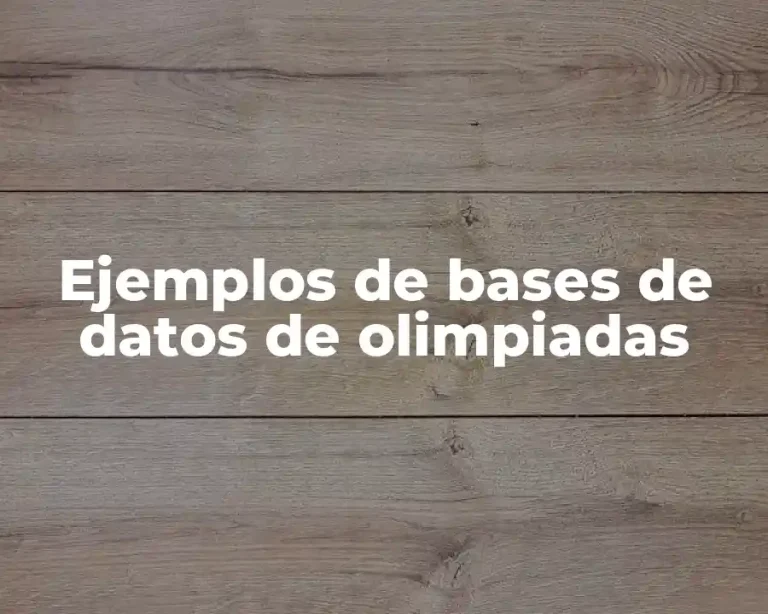 Ejemplos de bases de datos de olimpiadas