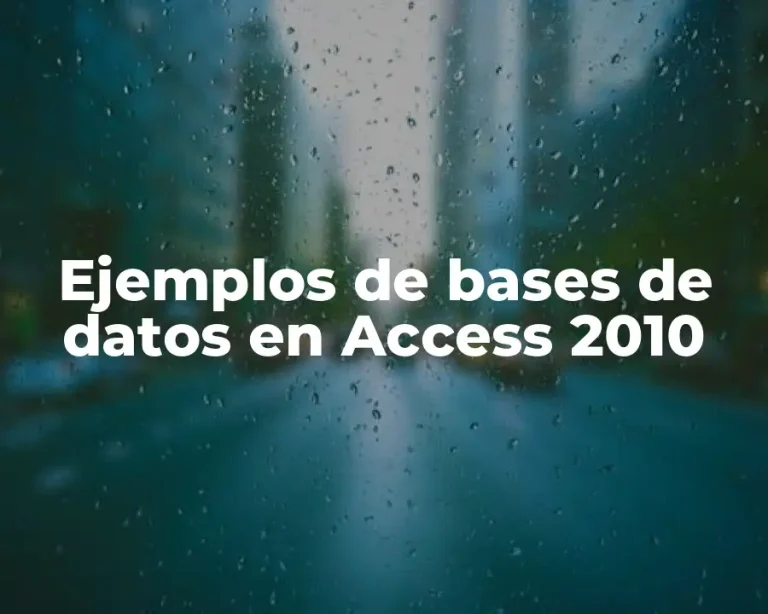Ejemplos de bases de datos en Access 2010