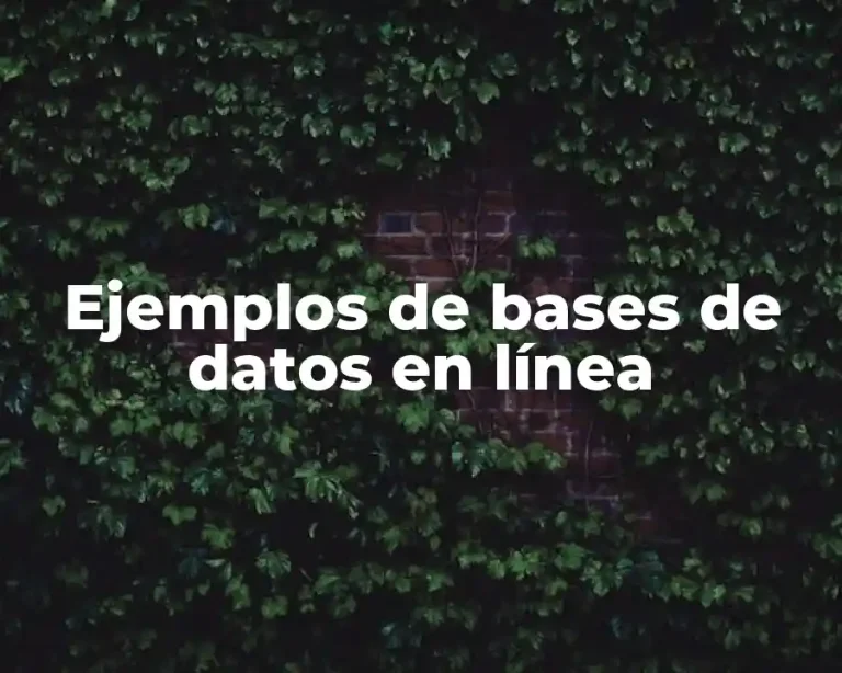 Ejemplos de bases de datos en línea