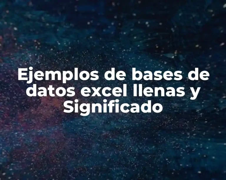Ejemplos de bases de datos excel llenas y Significado