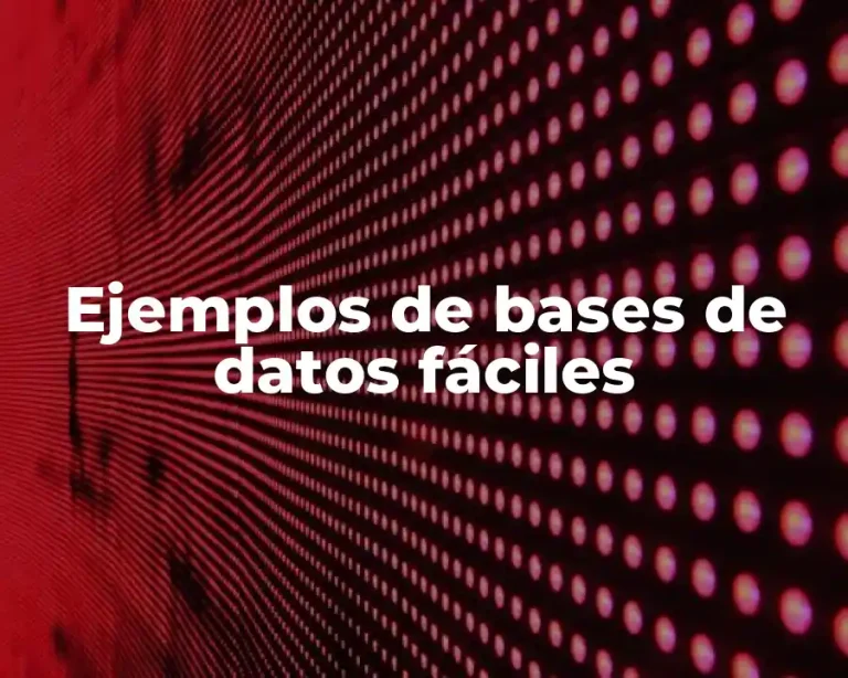 Ejemplos de bases de datos fáciles