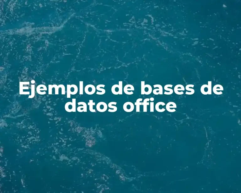 Ejemplos de bases de datos office