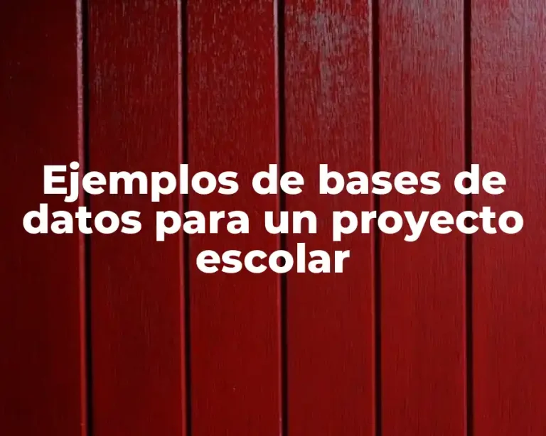 Ejemplos de bases de datos para un proyecto escolar