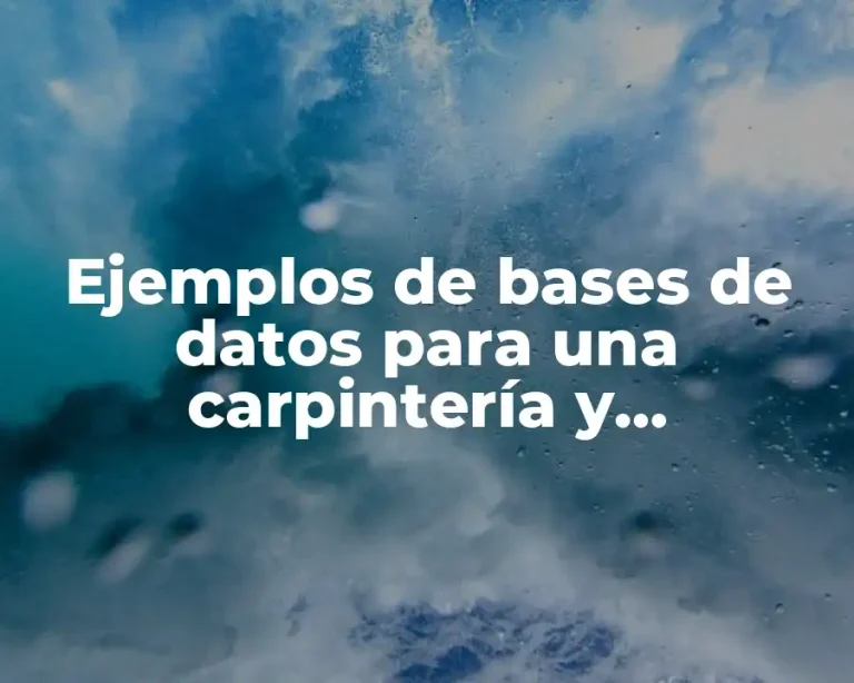 Ejemplos de bases de datos para una carpintería y Significado