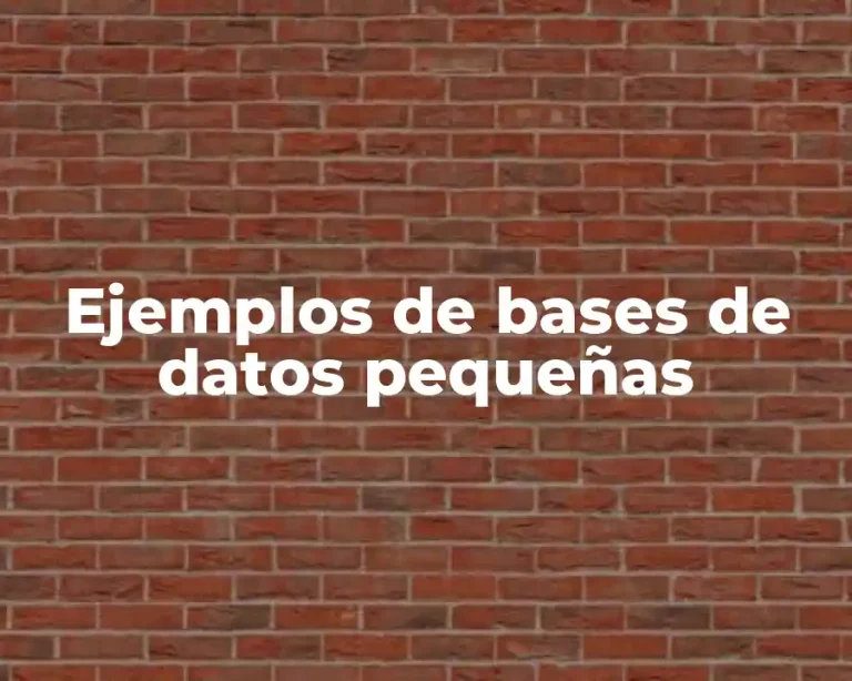 Ejemplos de bases de datos pequeñas