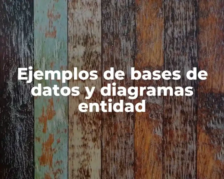 Ejemplos de bases de datos y diagramas entidad