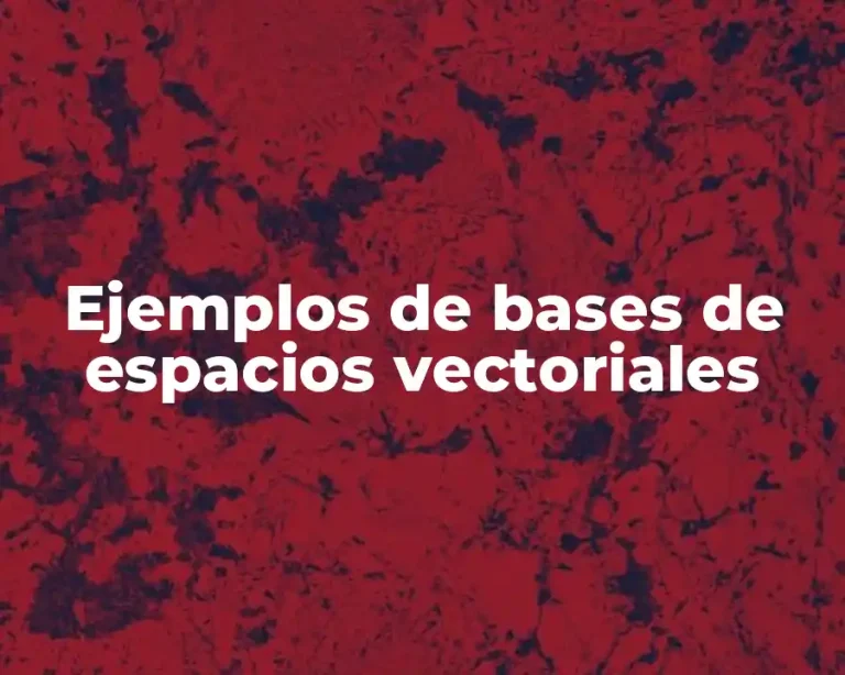 Ejemplos de bases de espacios vectoriales