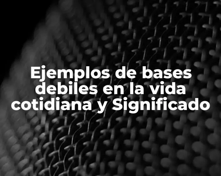 Ejemplos de bases debiles en la vida cotidiana y Significado