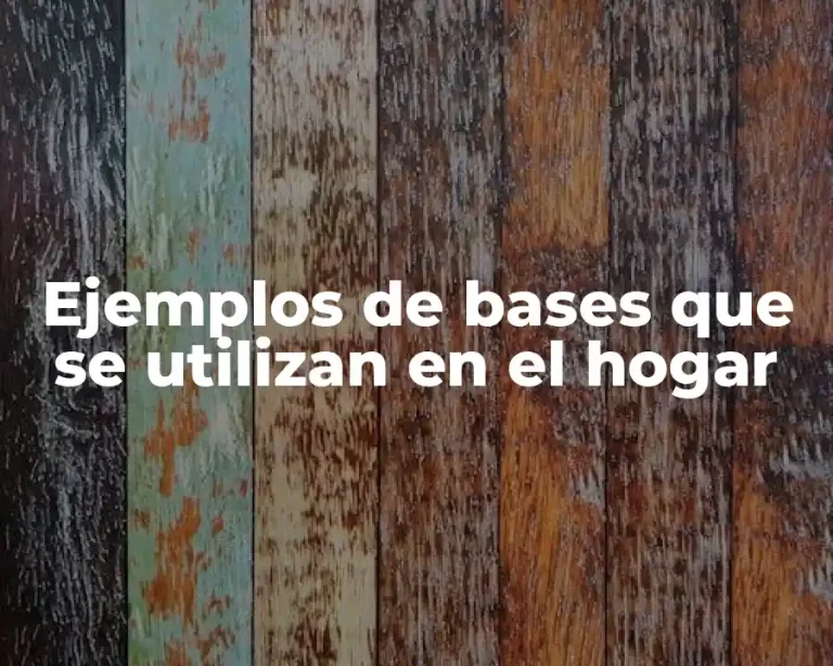 Ejemplos de bases que se utilizan en el hogar