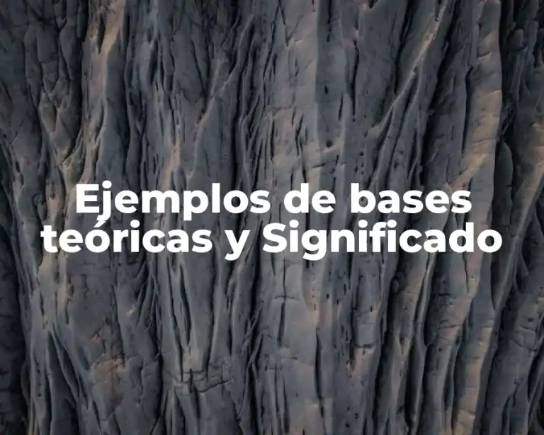 Ejemplos de bases teóricas y Significado