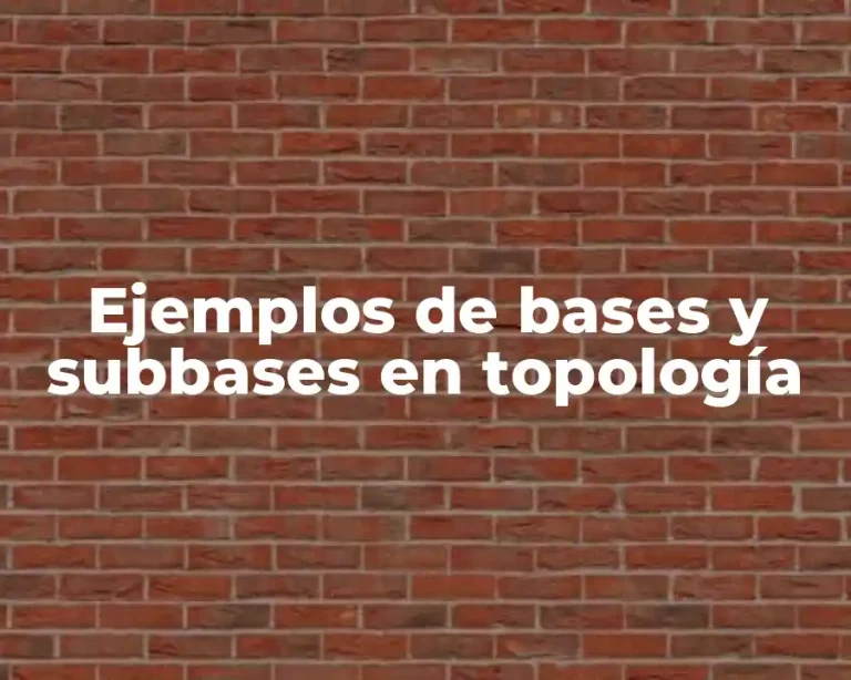 Ejemplos de bases y subbases en topología
