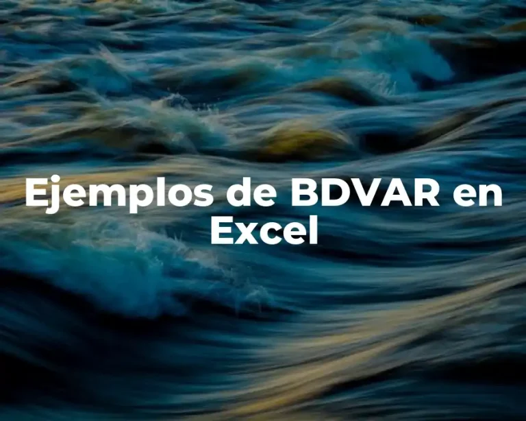 Ejemplos de BDVAR en Excel
