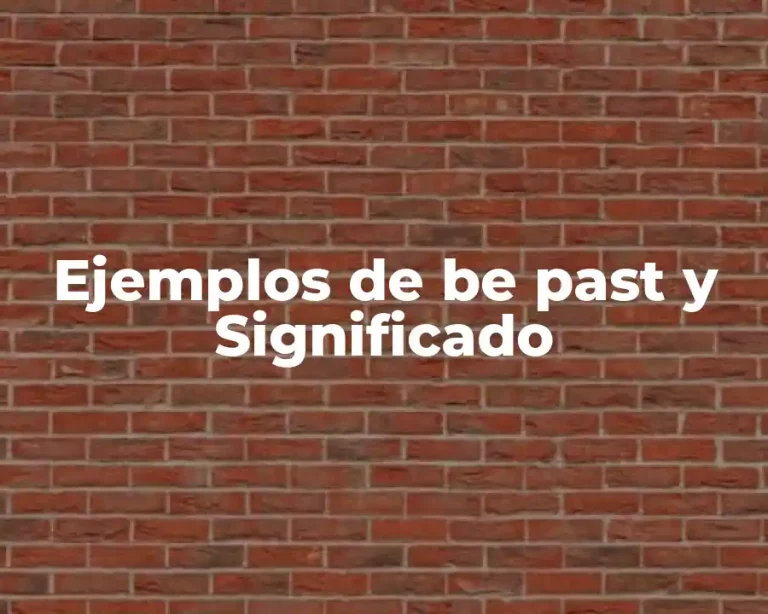 Ejemplos de be past y Significado