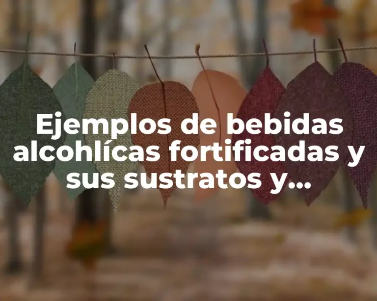 Ejemplos de bebidas alcohlícas fortificadas y sus sustratos y Significado