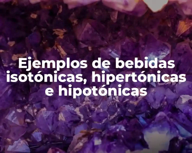 Ejemplos de bebidas isotónicas, hipertónicas e hipotónicas