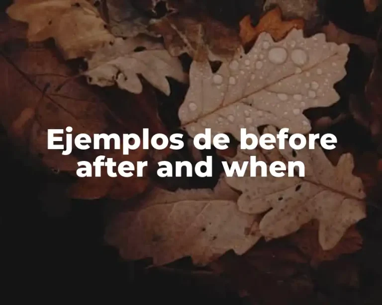 Ejemplos de before after and when