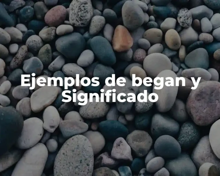 Ejemplos de began y Significado
