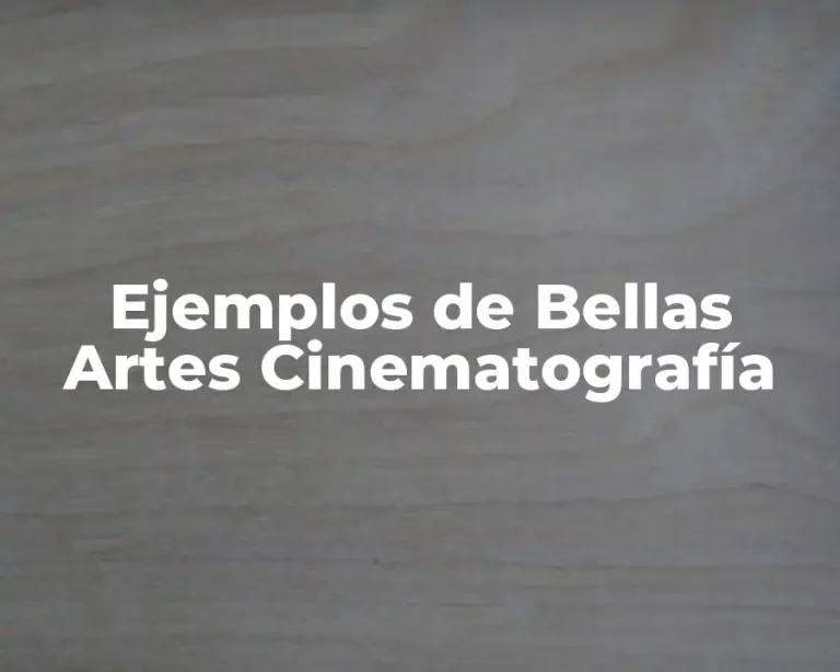 Ejemplos de Bellas Artes Cinematografía