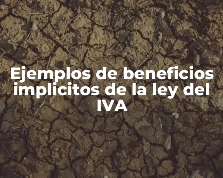 Ejemplos de beneficios implicitos de la ley del IVA