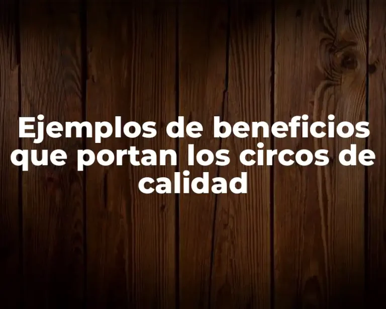 Ejemplos de beneficios que portan los circos de calidad