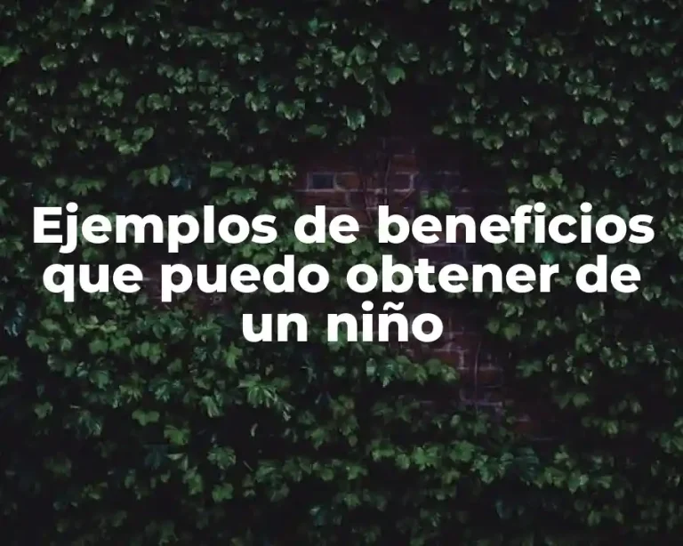 Ejemplos de beneficios que puedo obtener de un niño