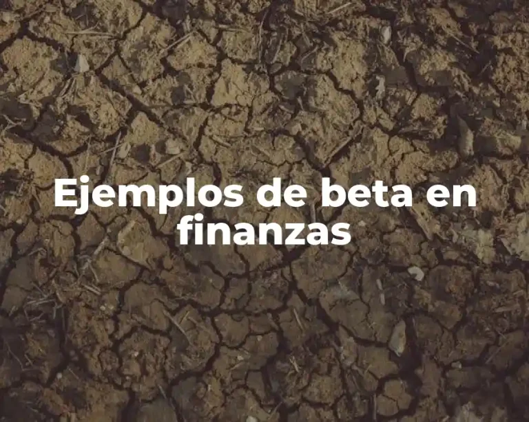 Ejemplos de beta en finanzas