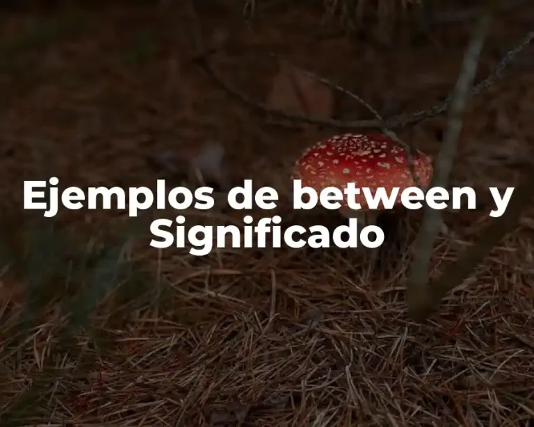 Ejemplos de between y Significado