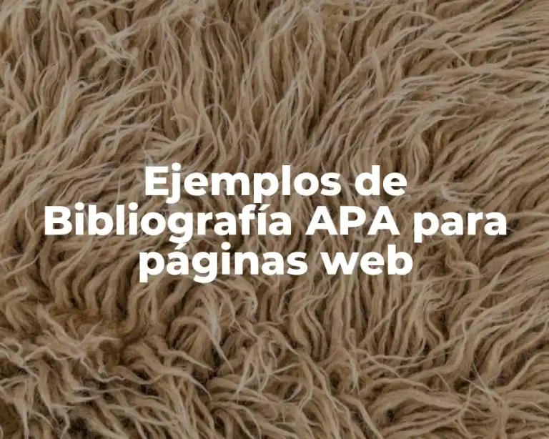 Ejemplos de Bibliografía APA para páginas web