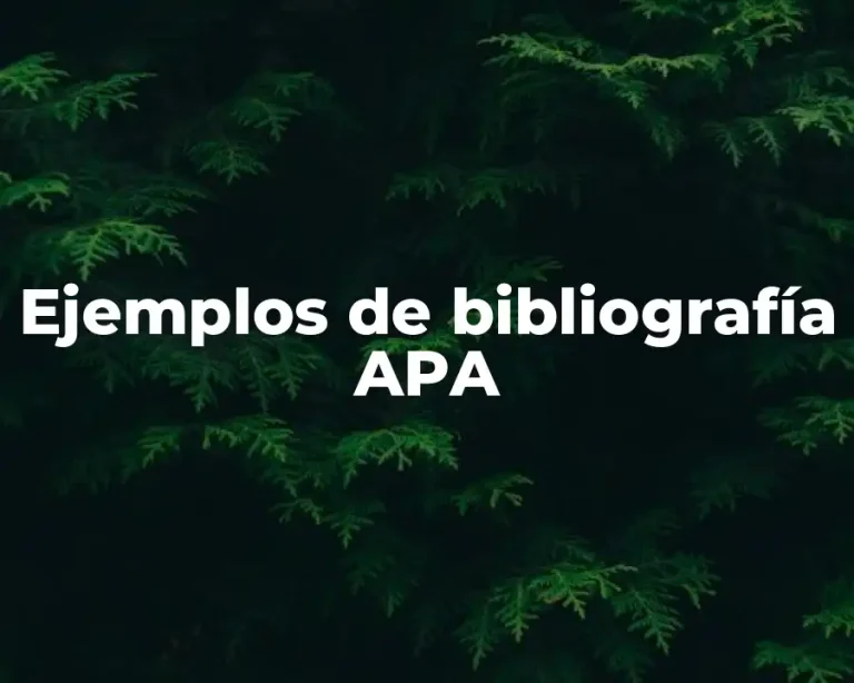 Ejemplos de bibliografía APA