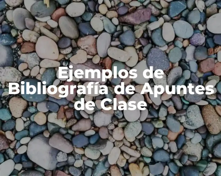 Ejemplos de Bibliografía de Apuntes de Clase