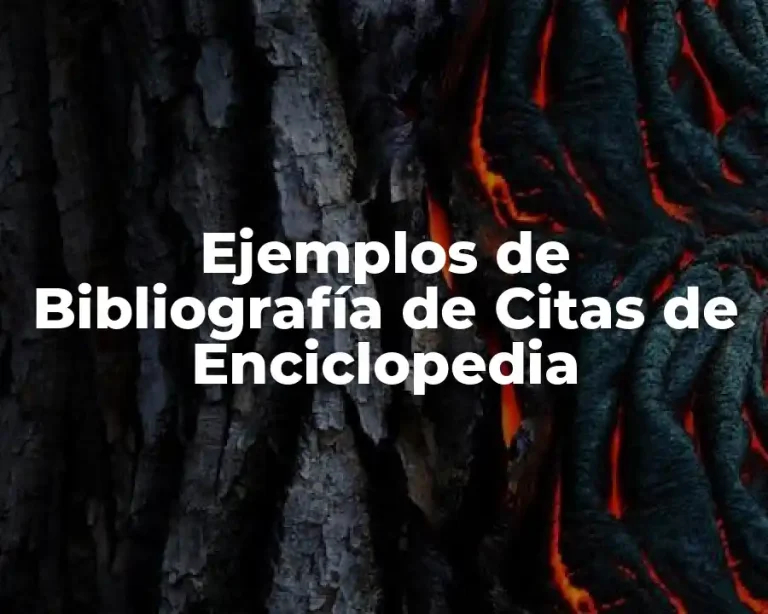 Ejemplos de Bibliografía de Citas de Enciclopedia