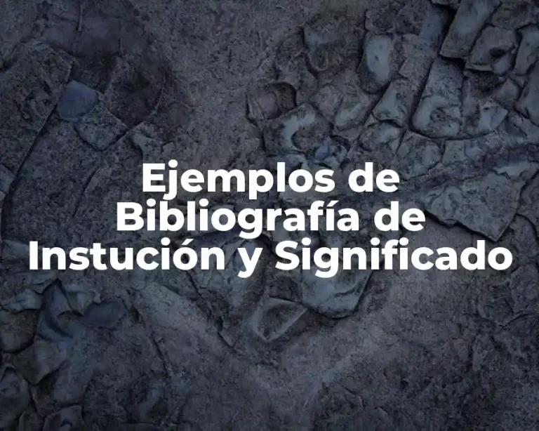 Ejemplos de Bibliografía de Instución y Significado