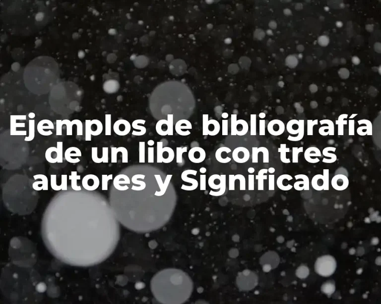 Ejemplos de bibliografía de un libro con tres autores y Significado
