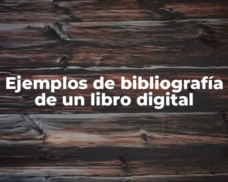 Ejemplos de bibliografía de un libro digital