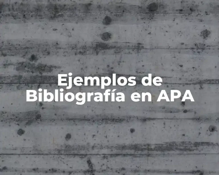 Ejemplos de Bibliografía en APA
