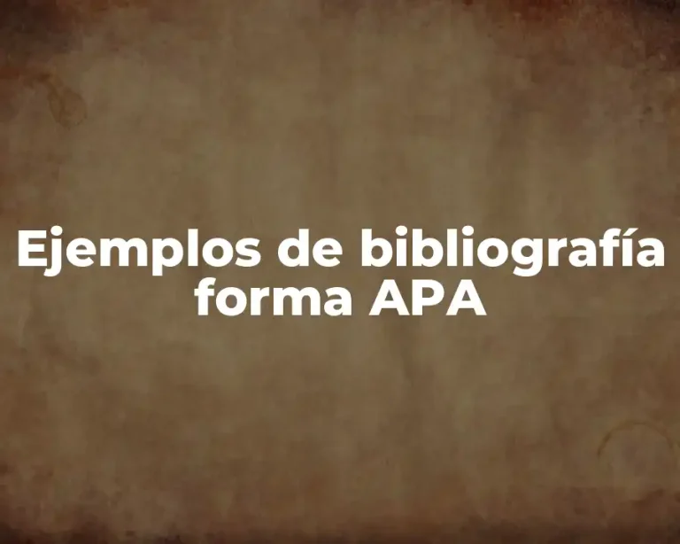 Ejemplos de bibliografía forma APA