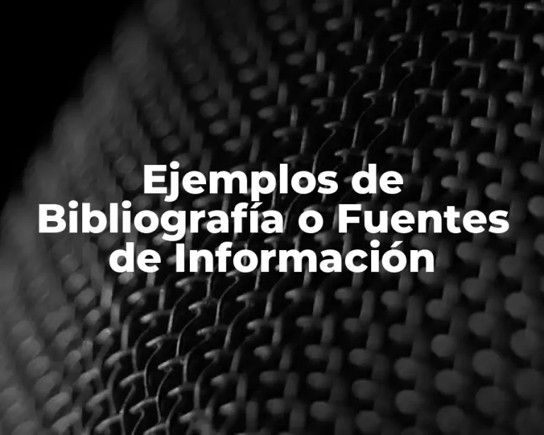 Ejemplos de Bibliografía o Fuentes de Información