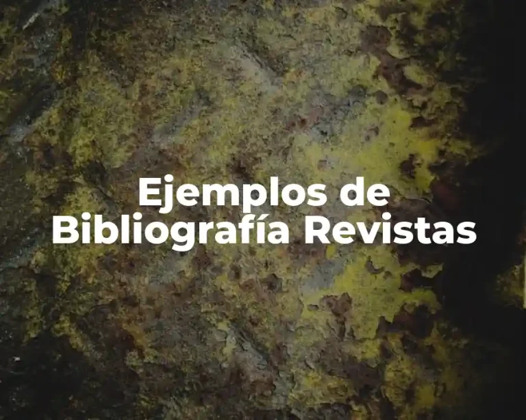 Ejemplos de Bibliografía Revistas