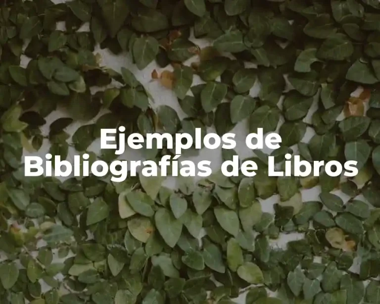 Ejemplos de Bibliografías de Libros