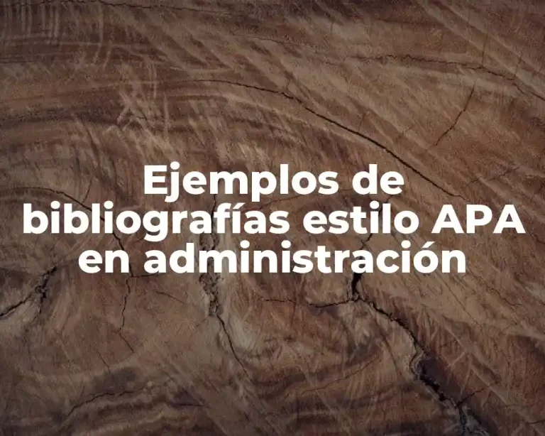 Ejemplos de bibliografías estilo APA en administración