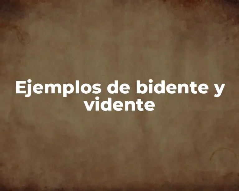Ejemplos de bidente y vidente
