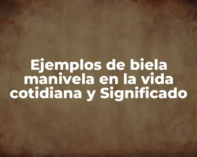 Ejemplos de biela manivela en la vida cotidiana y Significado