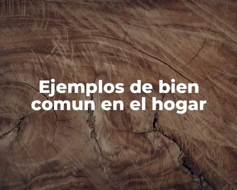 Ejemplos de bien comun en el hogar