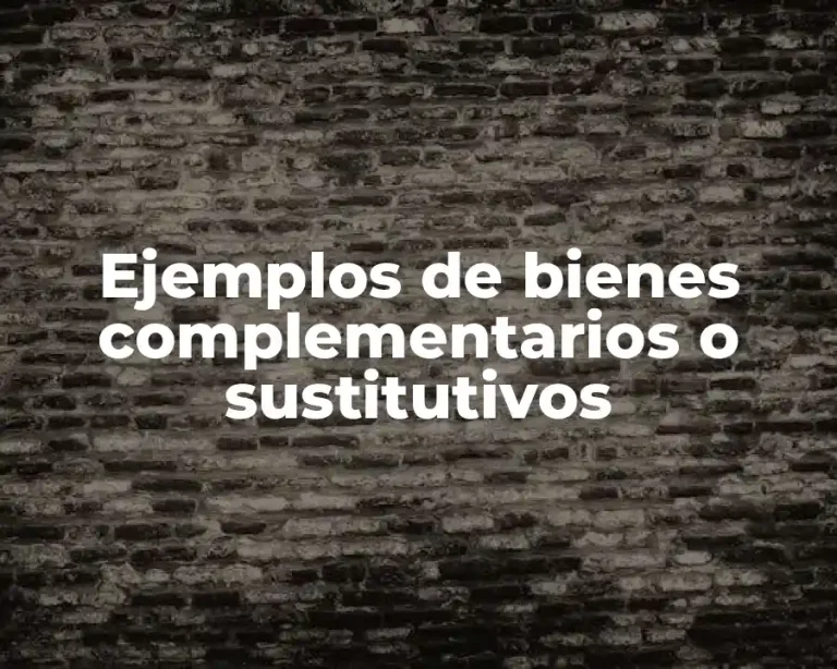 Ejemplos de bienes complementarios o sustitutivos