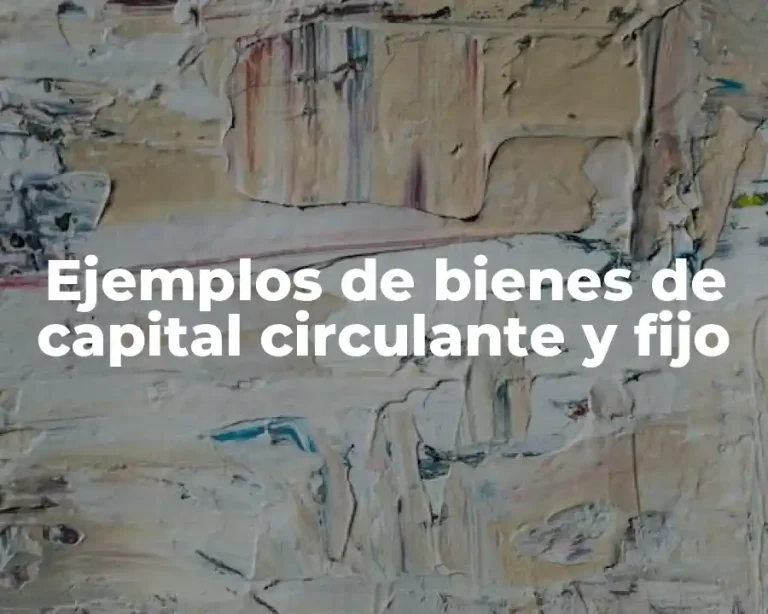 Ejemplos de bienes de capital circulante y fijo